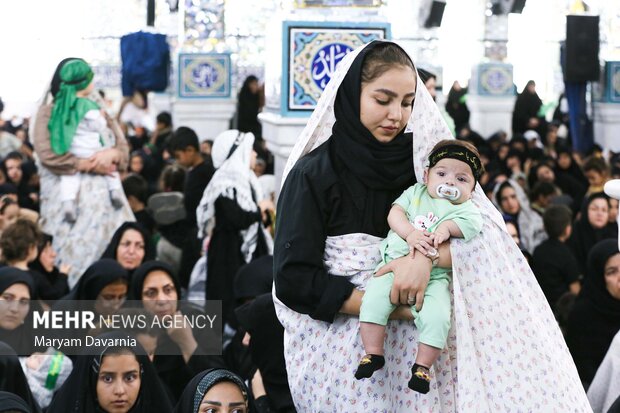 مراسم «شیرخوارگان حسینی» در امامزاده سیدعباس (ع) بجنورد