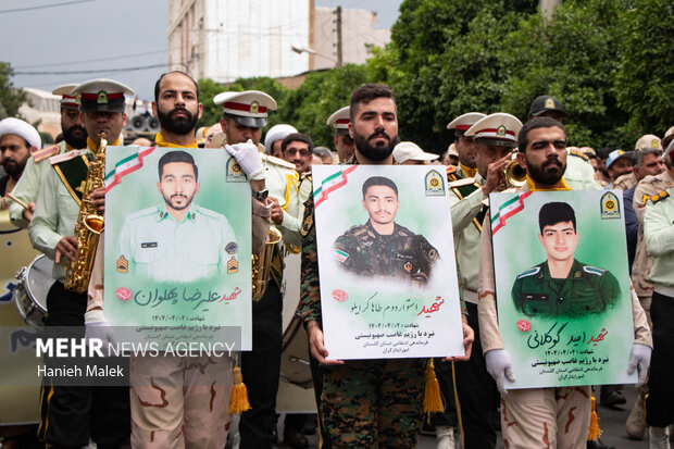 تشییع پیکر پاک سه شهید نیروی انتظامی درگرگان