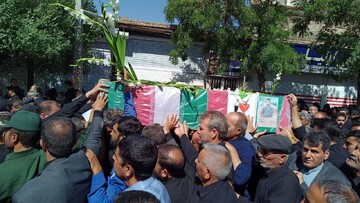تشییع شهید راه وطن «حسن احمدی» در زاوه خراسان رضوی