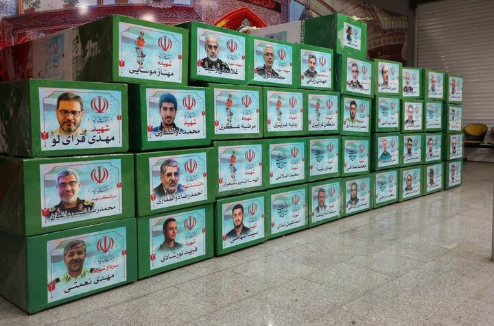 آغاز مراسم تشییع پیکر شهدای حملات رژیم صهیونیستی در تهران