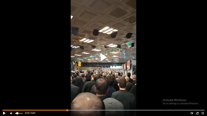 People chant Down with US, Down with Israel in Tehran metro