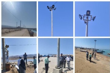 برق رسانی و احداث روشنایی در اسکله‌های صیادی کری و چاه پهن