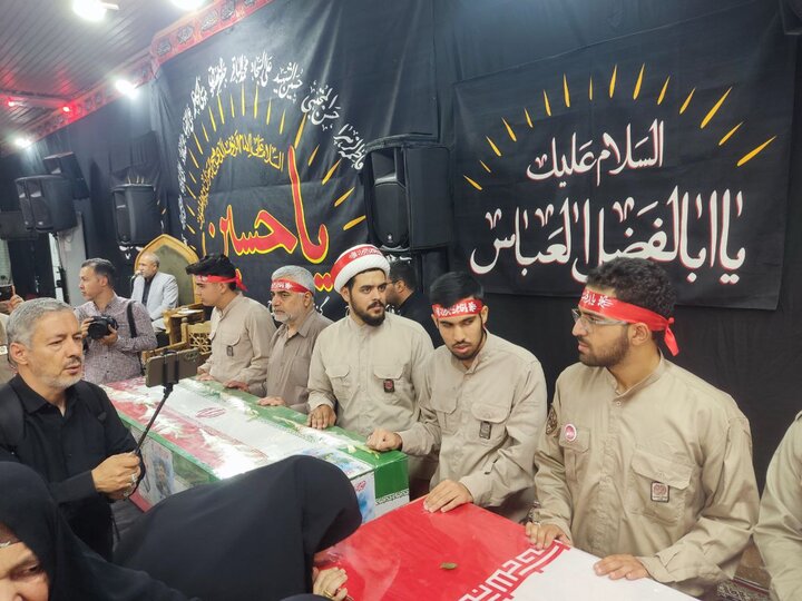 مراسم تشییع پیکر مطهر ۴ شهید جنایت رژیم صهیونیستی در مشهد آغاز شد