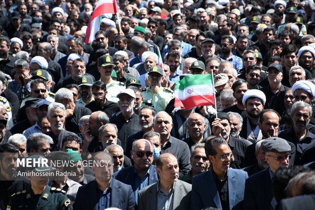 مراسم تشییع پیکر مطهر ۲ شهید مدافع امنیت در بیرجند