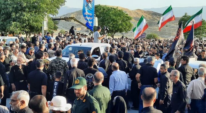 بدرقه پیکر پاک شهید سرلشکر فضلالله نوذری به آرامگاه ابدیاش در کازرون