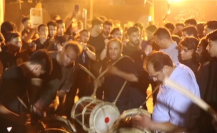 مراسم دمامزنی در شهر اهرم