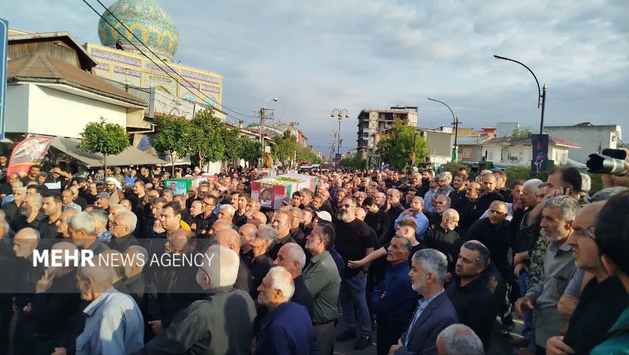 پیکر مطهر ۵ شهید تجاوز رژیم صهیونیستی در آستانه اشرفیه تشییع شد پیکر مطهر ۵ شهید تجاوز رژیم صهیونیستی در آستانه اشرفیه تشییع شد