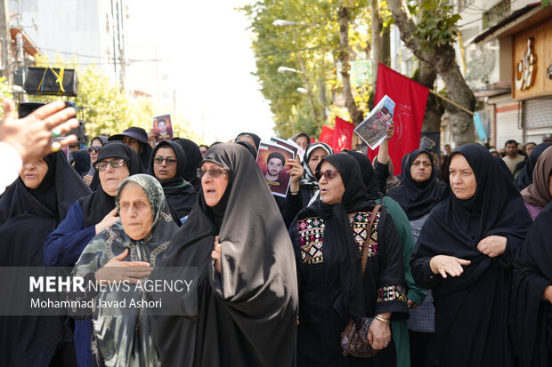 تشییع پیکر مطهر شهید سرباز محمد امین سلطانی رزداری در رضوانشهر