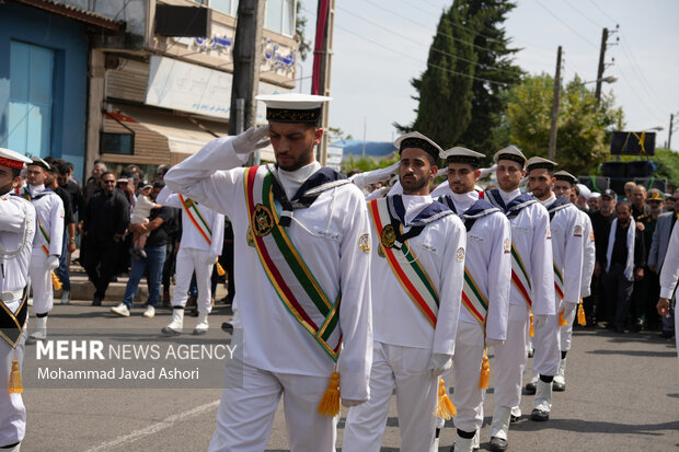 تشییع پیکر مطهر شهید سرباز محمد امین سلطانی رزداری در رضوانشهر