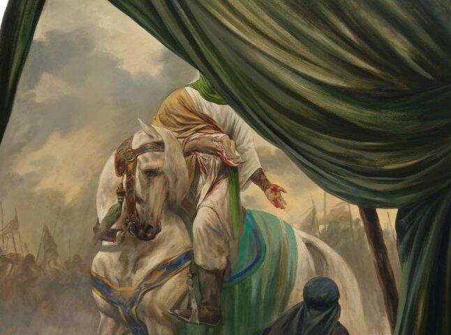 نقاشی جدید حسن روح‌الامین «سند» شهادت طفل ۶ ماهه را روایت کرد