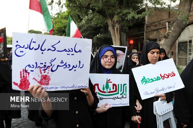 اجتماع بزرگ ضد صهیونیستی و سوگواری هیئت‌های مذهبی تبریز