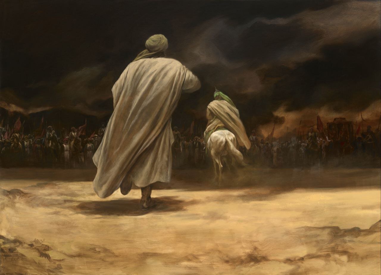 وداع با حضرت علی اکبر (ع) نقاشی جدید حسن روح‌الامین شد