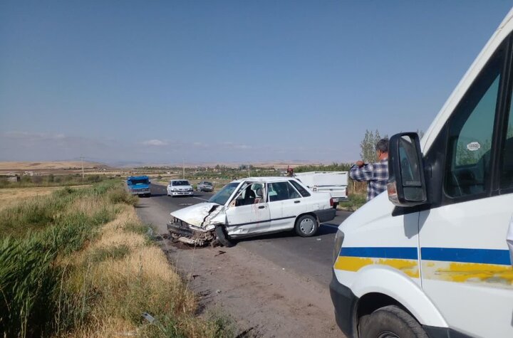 یک کشته و ۴ مصدوم در اثر تصادف دو پراید در شهرستان میانه