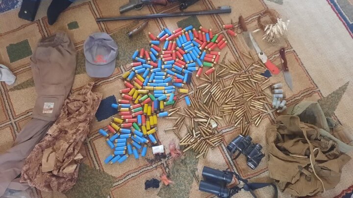 کشف مهمات، گوشت شکار و سلاح غیرمجاز در «کوه هوا» لامرد