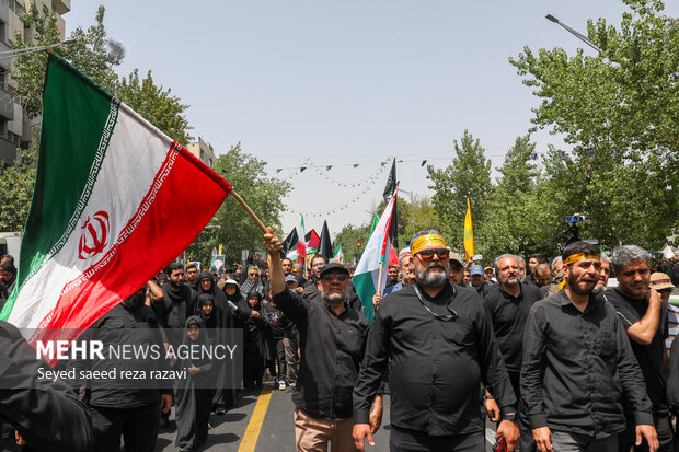 دسته عزاداری مردمی دانشجویی ظهر تاسوعا در حمایت از ولی امر مسلمین جهان
