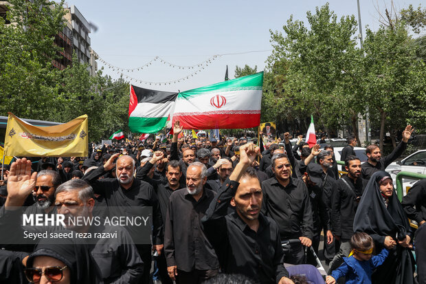 دسته عزاداری مردمی دانشجویی ظهر تاسوعا در حمایت از ولی امر مسلمین جهان