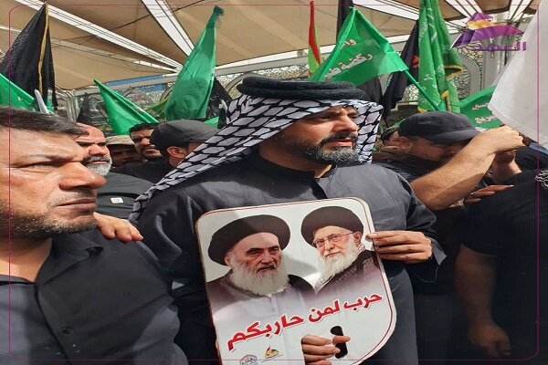 حمایت از رهبر معظم انقلاب در مراسم «هروله طویریج» کربلا + فیلم