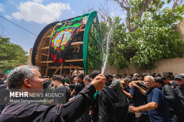 آیین عزاداری و نخل برداری روز عاشورا در روستای علی آباد تفت