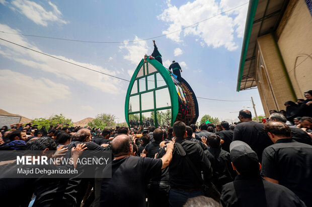آیین عزاداری و نخل برداری روز عاشورا در روستای علی آباد تفت