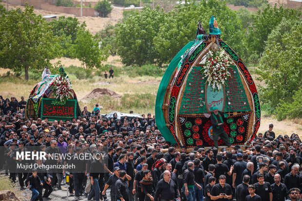 آیین عزاداری و نخل برداری روز عاشورا در روستای علی آباد تفت