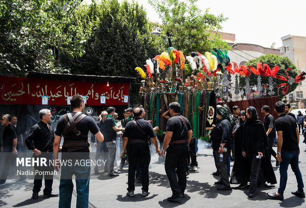 نخل‌گردانی روز عاشورا در تکیه چالِ دولاب