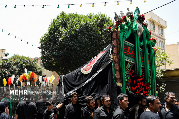نخل‌گردانی روز عاشورا در تکیه چالِ دولاب