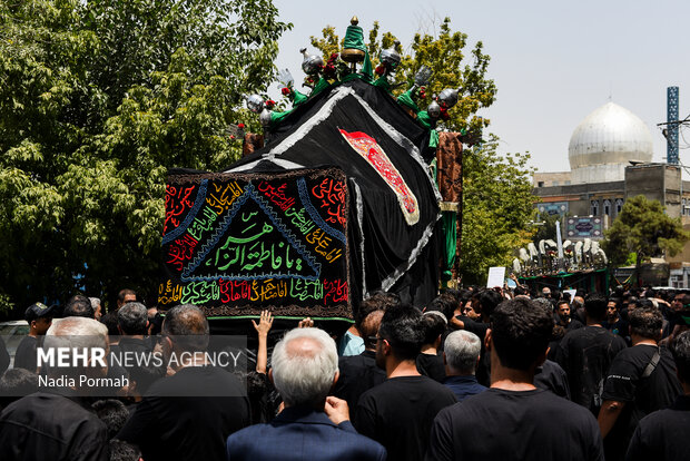 نخل‌گردانی روز عاشورا در تکیه چالِ دولاب