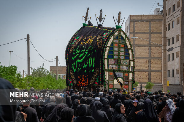نخل‏‌گردانی عاشورایی در منطقه باغزندان شاهرود