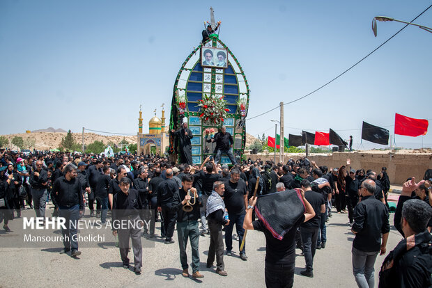 نخل‏‌گردانی عاشورایی در منطقه باغزندان شاهرود