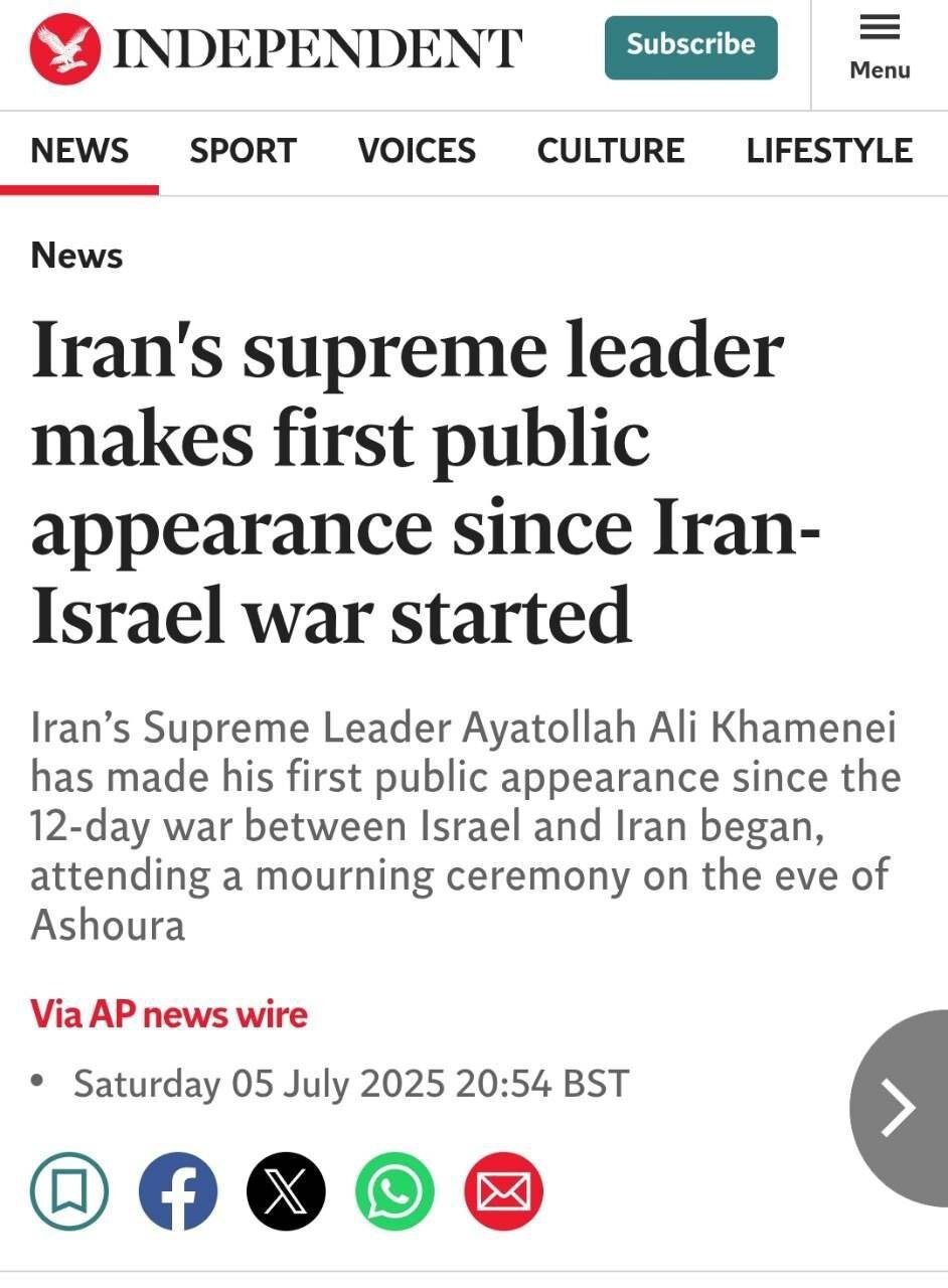 بازتاب حضور مقام معظم رهبری در مراسم شب عاشورا در رسانههای غربی