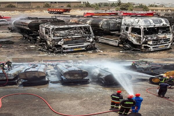تەقینەوەی زنجیرەیی لە پارکینگی بارهەڵگرەکان لە سنە