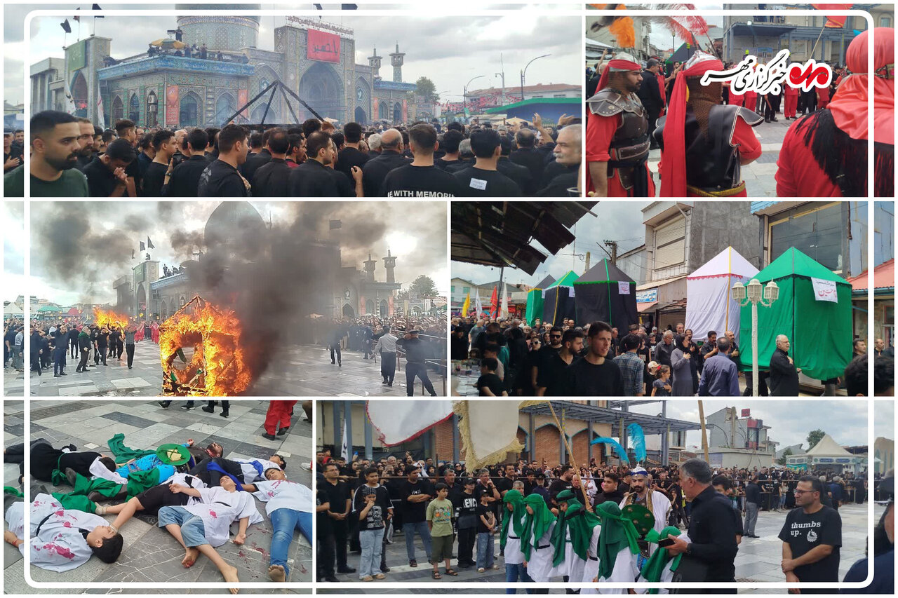 آیین سنتی «آتش زدن خیام» با قدمت یکصد سال در آستانه اشرفیه برگزار شد