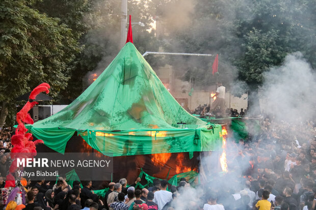 آئین خیمه سوزان عصر عاشورا در کرمانشاه