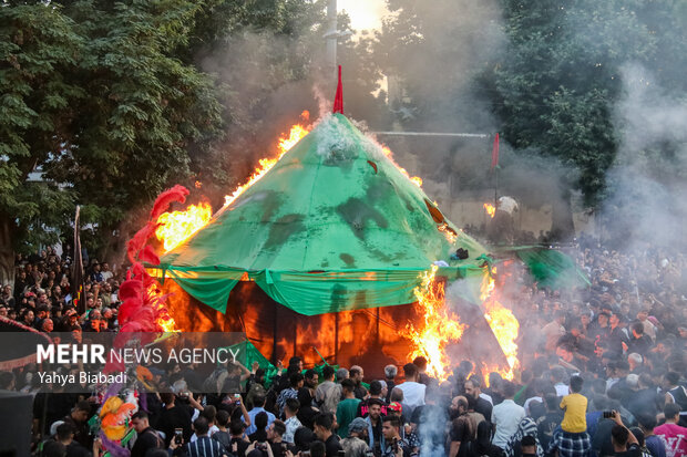 آئین خیمه سوزان عصر عاشورا در کرمانشاه