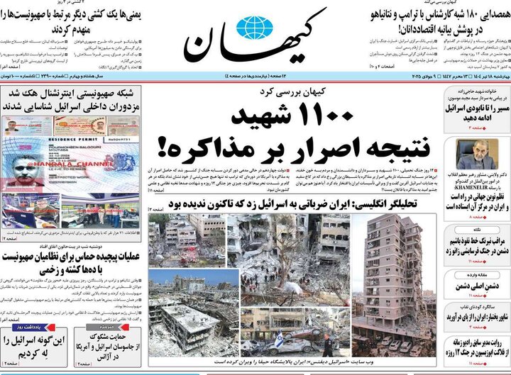 روزنامه‌های صبح چهارشنبه ۱۸ تیر ۱۴۰۴
