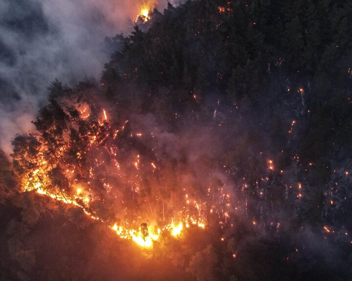 جنوب فرانسه در کام حریق؛آتشسوزی جنگلی فرودگاه مارسی را تعطیل کرد+فیلم
