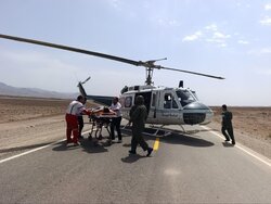 اعزام کودک ۹ ساله مصدوم قمی با بالگرد به بیمارستان