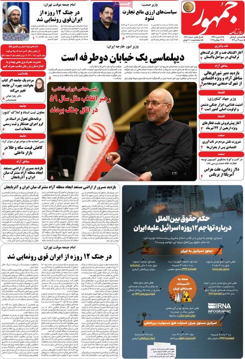 روزنامه‌های صبح شنبه ۲۱ تیر ۱۴۰۴