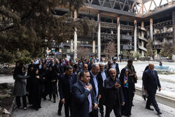 Foreign envoys visit IRIB building destroyed in Israel attack