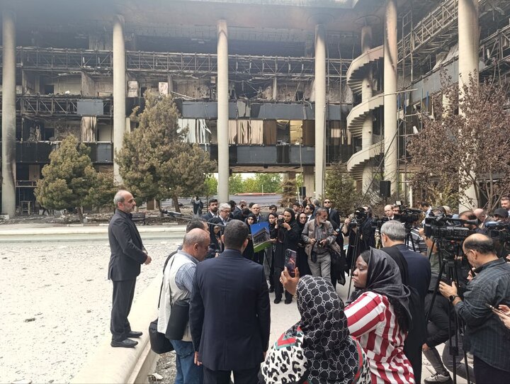 IRIB head hosts foreign envoys visiting premise hit by Israel