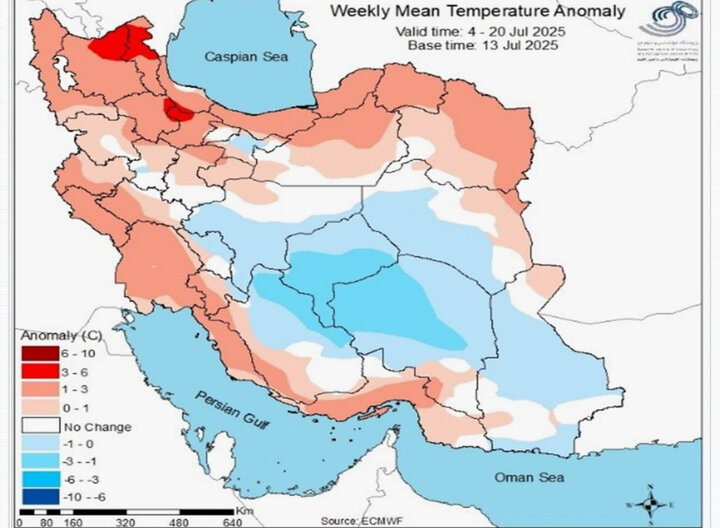 پیشبینی دمای هوا تا 2 شهریور؛ تابستان داغتر از نرمال در راه است