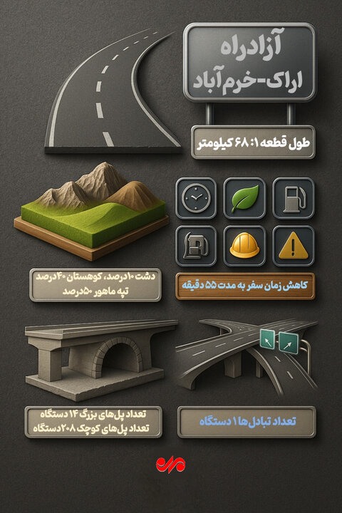 اینفوگرافیک| قطعه جدید آزادراه اراک - خرمآباد چه ویژگیهایی دارد؟