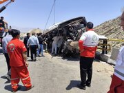 ۱۰ نفر از مصدومان حادثه اتوبوس فیروزآباد-کوار بستری هستند