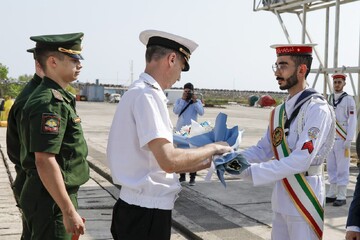 Russian Navy vessel arrival in Iran for joint drill