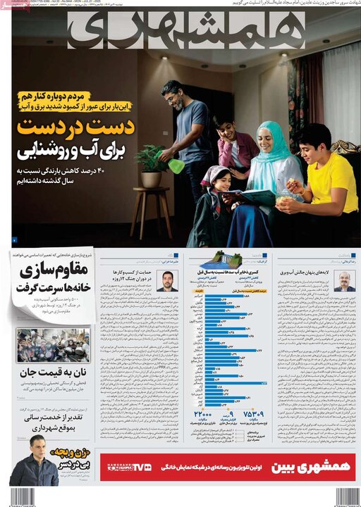 روزنامه‌های صبح دوشنبه ۳۰ تیر ۱۴۰۴