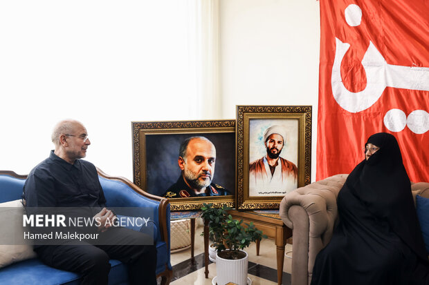 حضور رئیس مجلس در منزل سرداران شهید رشید، سلامی و محققی