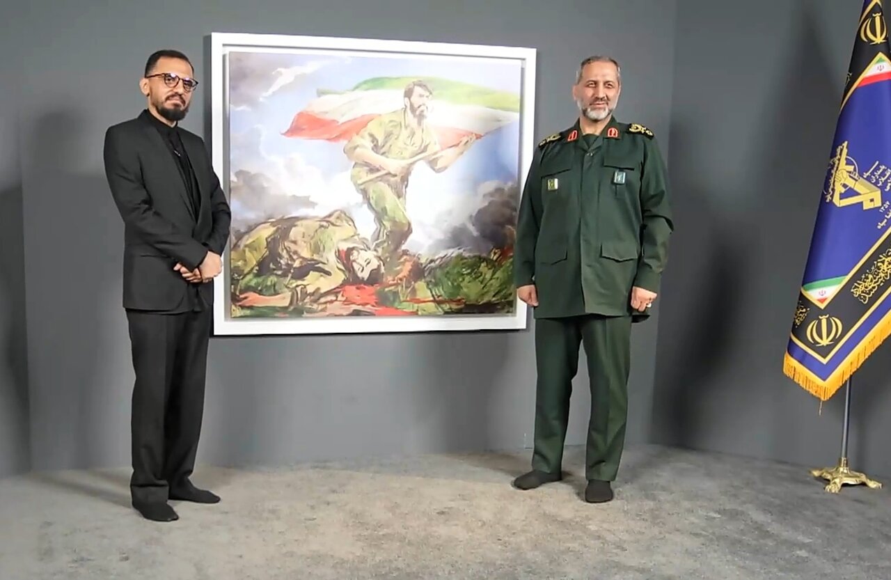نقاشي،حسن،سربازي،پرچم،پاسداران