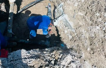 شکستگی خط انتقال آب چغادک ترمیم شد