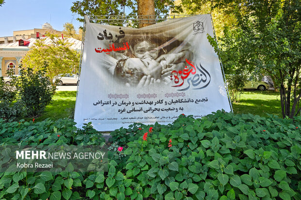 تجمع دانشگاهیان و کادر بهداشت و درمان مشهد در حمایت از مردم غزه