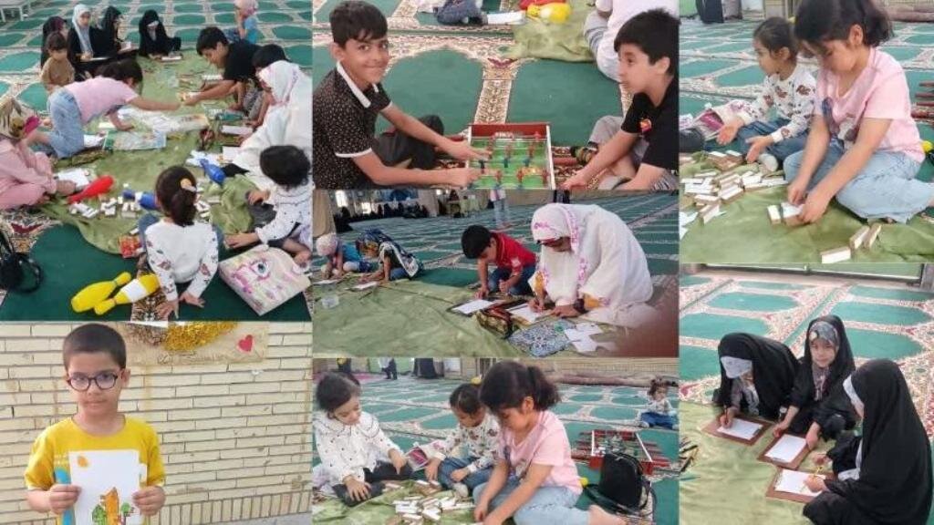 برپایی غرفه‌های کودکانه با رویکرد دینی و آموزشی در گناوه